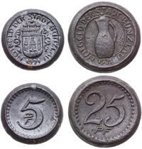 5 i 25 fenigów 1921, monety porcelanowe, łącznie