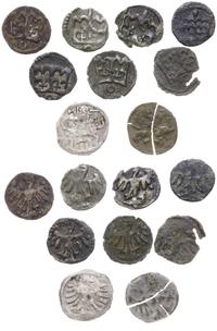Polska, zestaw: 7 denarów koronnych (1 x Władysław Warneńczyk, 6 x Kazimierz Jagiellończyk) i 2 denarów litewskich (Aleksander J