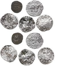 Polska, zestaw: półgrosz (1394-1395 P), półgrosz (lata 1404-1405 SA), 2 x półgrosz (lata 1431-1434), ternar bez daty