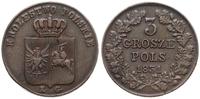 3 grosze 1831, Warszawa, łapy Orła proste, z kro