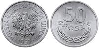 50 groszy 1957, Warszawa, aluminium, małe zacięc