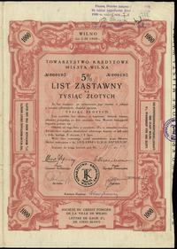 5% list zastawny na 1.000 złotych 1.03.1938, num