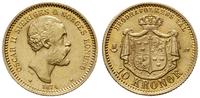 10 koron 1874, Sztokholm, złoto 4.47 g, Fr. 94, 