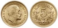 5 koron 1901, Sztokholm, złoto 2.24 g, Fr. 95a, 
