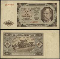 10 złotych 1.07.1948, seria J, numeracja 5360831