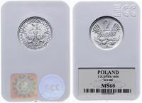 2 złote 1959, Warszawa, aluminium, moneta w pude