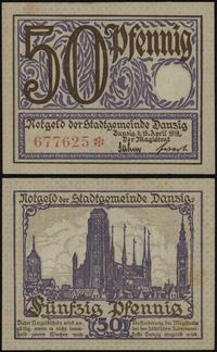 50 fenigów 15.04.1919, druk fioletowo-brązowy, z