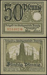 50 fenigów 15.04.1919, druk zielony, znak wodny 