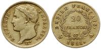 20 franków 1811/A, Paryż, złoto 6.38 g, Gadoury 