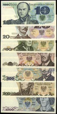 Polska, zestaw: 10, 20, 50, 100, 200, 500 i 1.000 złotych