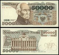 50.000 złotych  1.12.1989, seria AC 8726761, mał