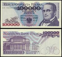 100.000 złotych  16.11.1993, seria AE 0648496, w