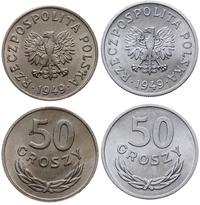zestaw: 2 x 50 groszy 1949, Warszawa, 1x miedzio