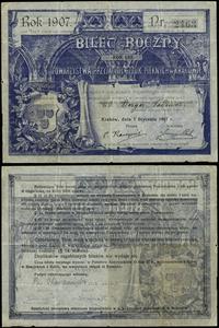 bilet roczny za 1907 r. 1.01.1907, Kraków, numer