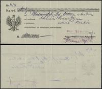 Polska, kwit przekazu 100.000 marek od Uniwersyteu Stefana Batorego w Wilnie dla Michała Bransztejna, 12.09.1922