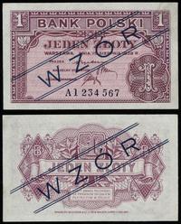 1 złoty 15.08.1939, seria A 1234567, granatowy u