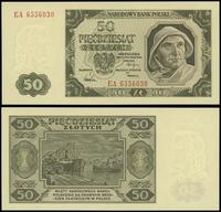 50 złotych 1.07.1948, seria EA 6556030, wyśmieni