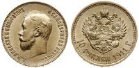 10 rubli 1911 ЭБ, Petersburg, złoto 8.61 g, pięk
