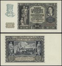 20 złotych 1.03.1940, seria N 0307404, piękne, L