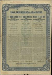 Rzeczpospolita Polska 1918-1939, 8% obligacja komunalna na 100 złotych w złocie, 1.10.1927