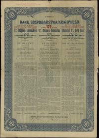 Rzeczpospolita Polska 1918-1939, 8% obligacja komunalna na 172 złote w złocie, 5.11.1927