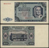 20 złotych 1.07.1948, seria B 8515527, złamane w