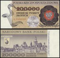 200.000 złotych 1.12.1989, seria G 0300539, wyśm