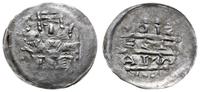 denar  1157-1166, Aw: Cesarz siedzący na tronie 