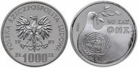 1.000 złotych 1985, Warszawa, PRÓBA; 40 Lat ONZ,