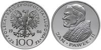 100 złotych 1986, Szwajcaria, Jan Paweł II, stem