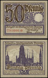 50 fenigów 15.04.1919, numeracja 791006, druk fi