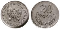 Polska, destrukt monety o nominale 20 groszy, 1949