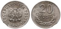 destrukt monety o nominale 20 groszy 1949, Warsz