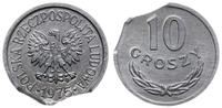 Polska, destrukt monety o nominale 10 groszy, 1975