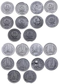 zestaw destruktów o nominale 1 złoty, 8 x 1949, 