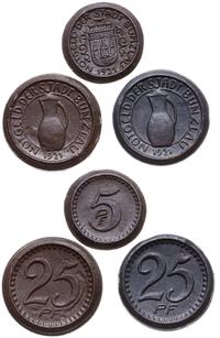 zestaw: 5 i 25 fenigów 1921, porcelana, łącznie 