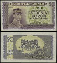 50 koron bez daty (1945), seria JU 790276, perfo
