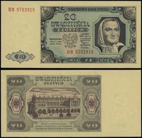 20 złotych 1.07.1948, seria HM 9702916, papier ż