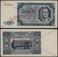 20 złotych 1.07.1948, seria A 0000000, czerwone 