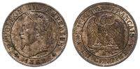 1 centym 1862 A, Paryż, patyna, pięknie zachowan