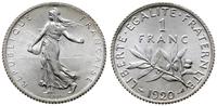 1 frank 1920, Paryż, srebro 5.03 g, wyśmienity, 