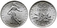 50 centymów 1917, Paryż, srebro 2.47 g, pięknie 