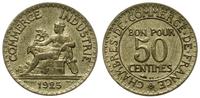 50 centymów 1925, Paryż, brąz aluminiowy, piękne