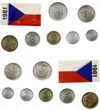 Czechy, 5 zestawów rocznikowych monet obiegowych, 1981-1985
