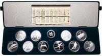 zestaw monet pamiątkowych z olimpiady w Calgary 