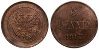 5 penniä 1917, Helsinki, piękne, delikatna patyn