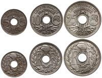 zestaw: 5 centimes 1936, 10 centimes 1931, 25 ce
