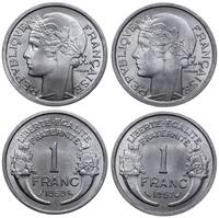 zestaw: 2 x 1 frank 1957, 1959, Paryż, aluminium