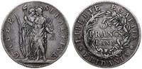 5 franków L'an 9 (1800), Turyn, patyna, Dav. 197