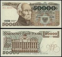 50.000 złotych 1.12.1989, seria AC 3606782, deli